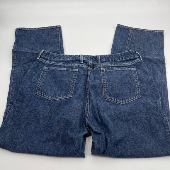 Eddie Bauer Jeans 14 Womens Straight Leg Natural Denim Blue Casual Plus Preppy - Picture 8 of 16